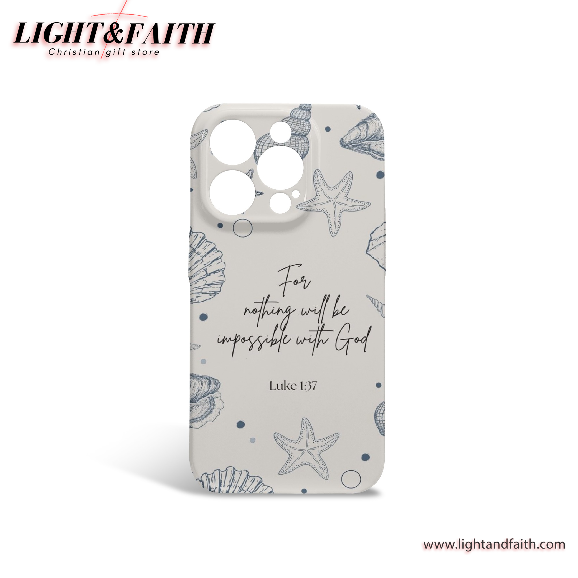 For Nothing Will Be Impossible With God Phone Case, Christian Phone Case, Bible Verse Phone Case, Luke 1:37 Phone Case, Religious Gift, PCLAF01